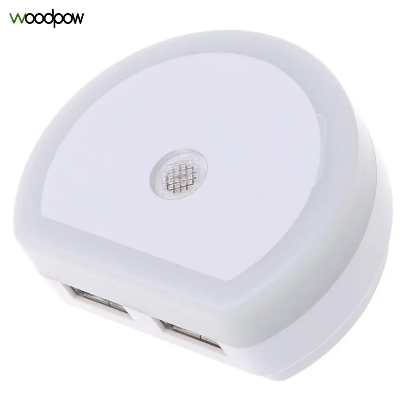 Woodpow Smart Light Sensor With Switch LED Lamp Night Lights US/EU Wall Plug with 2 USB Charging Ports For Smart Phone Tablet
Woodpow Smart Light Sensor With Switch LED Lamp Night Lights US/EU Wall Plug with 2 USB Charging Ports For Smart Phone Tablet