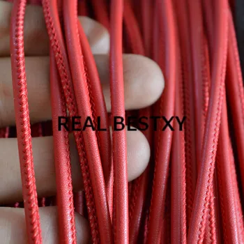 REAL BESTXY 5m/lot 3mm red Leather Strap Findings Round Leather Cord String Rope DIY Bracelet Making stitched leather cords 
REAL BESTXY 5m/lot 3mm red Leather Strap Findings Round Leather Cord String Rope DIY Bracelet Making stitched leather cords