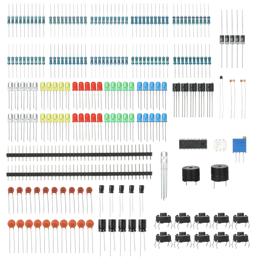 New Electronics Components Basic Starter Kit for Arduino UNO MEGA2560 Raspberry Pi with LED Buzzer Capacitor Resistor
New Electronics Components Basic Starter Kit for Arduino UNO MEGA2560 Raspberry Pi with LED Buzzer Capacitor Resistor