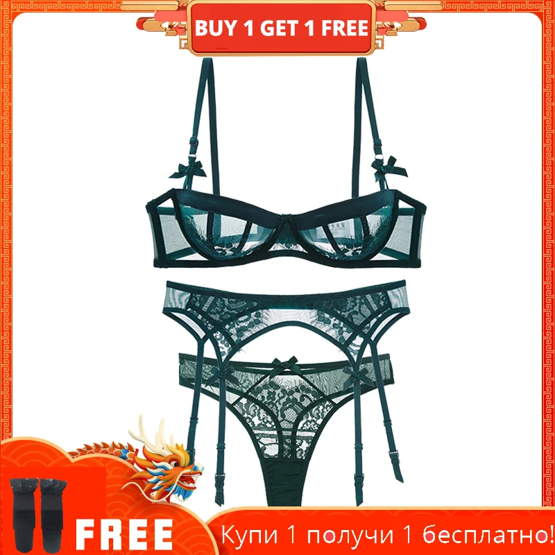 shaonvmeiwu Sexy lady lace bra thin transparent half cup bra t - string pants garter belt suit
shaonvmeiwu Sexy lady lace bra thin transparent half cup bra t - string pants garter belt suit
