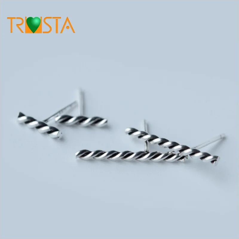 Trusta 100% 925 пробы тайское модное серебро ювелирные изделия миниатюрное 1 см 2 твист