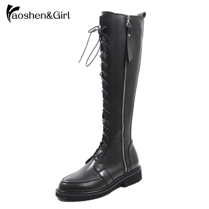 Haoshen&Girl Motorcycle Genuine Leather Boots Lace Up Zip Women Shoes Combat Military Mid Calf Knee High Boot Footwear Size34-42
Haoshen&Girl Motorcycle Genuine Leather Boots Lace Up Zip Women Shoes Combat Military Mid Calf Knee High Boot Footwear Size34-42