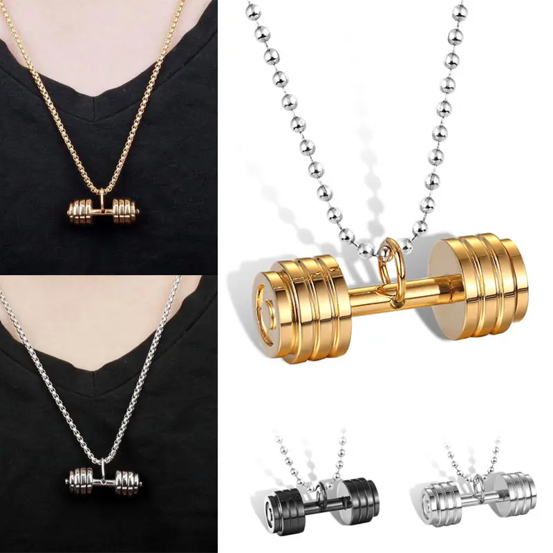 Stainless Steel Dumbbell Pendant Necklace Bodybuilding Gym Barbell Necklace Jewelry Gifts @M23
Stainless Steel Dumbbell Pendant Necklace Bodybuilding Gym Barbell Necklace Jewelry Gifts @M23