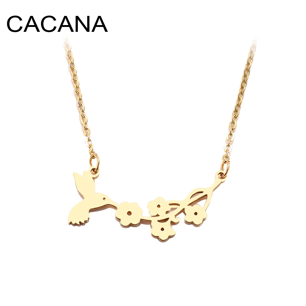 CACANA Stainless Steel Necklace For Women Man Bird And Flower Gold And Silver Color Pendant Necklace Engagement Jewelry
CACANA Stainless Steel Necklace For Women Man Bird And Flower Gold And Silver Color Pendant Necklace Engagement Jewelry