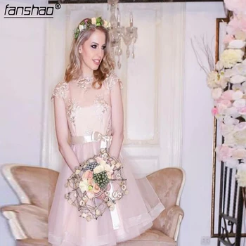 Champagne Homecoming Dresses Ruffle Tulle Applique Belt Bow A-line Above,Mini Illusion Elegant Cocktail Dresses
Champagne Homecoming Dresses Ruffle Tulle Applique Belt Bow A-line Above,Mini Illusion Elegant Cocktail Dresses
