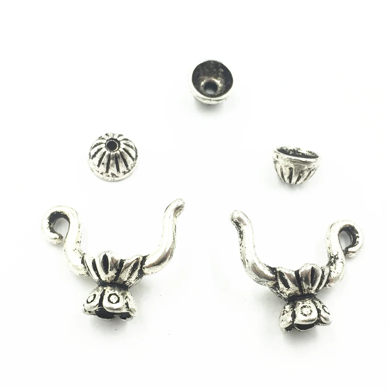 

10 Sets Silver Tone Teapot Tea Set Metal End Bead Caps Jewelry Findings 19x15mm (Fit 10mm Beads)