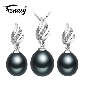 FENASY Trendy Nice Natural Pearl Jewelry Sets 925 Sterling Silver Pendant Necklace women Pearl Earrings Fine jewelryWedding
FENASY Trendy Nice Natural Pearl Jewelry Sets 925 Sterling Silver Pendant Necklace women Pearl Earrings Fine jewelryWedding