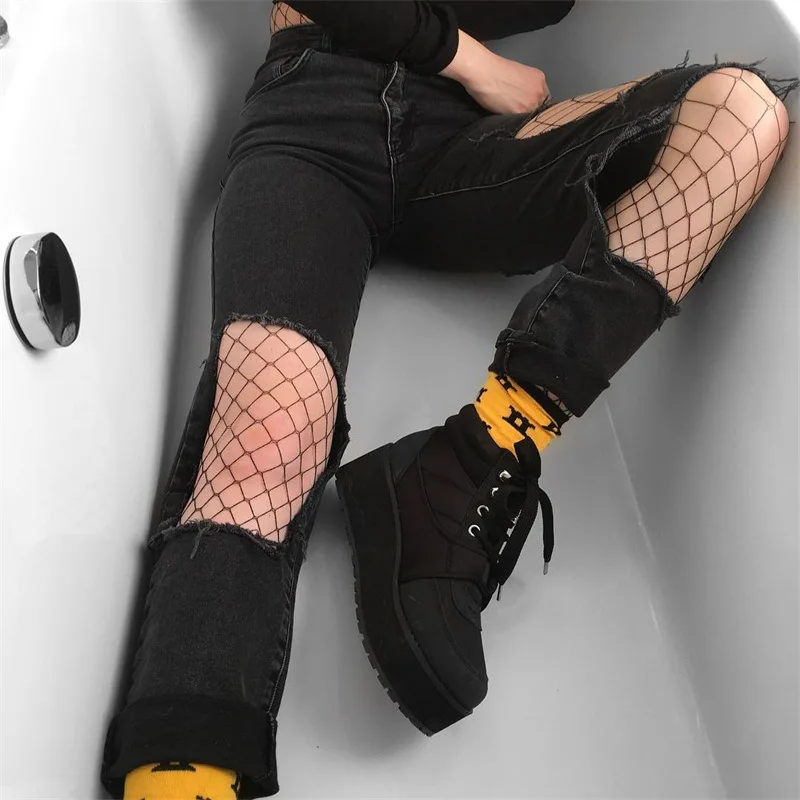 Liser Women Casual Gothic Punk Black Pants Sexy Hole Club Solid Trousers Hot Summer Female Jeans
Liser Women Casual Gothic Punk Black Pants Sexy Hole Club Solid Trousers Hot Summer Female Jeans