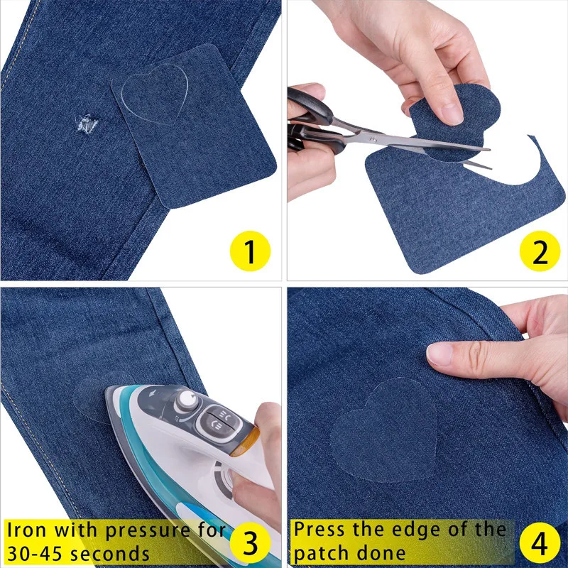 Looen 20pcs Denim Transfers Cloth Patch Iron-on Press Stickers for Families Cool Clothes Patches DIY Appliques for Parent Childs (7)