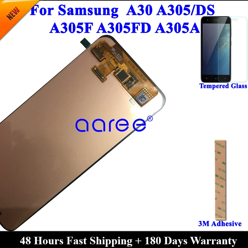 ЖК дисплей Super AMOMLED для Samsung A30 LCD A305 2019 A305F экран с сенсорным дигитайзером в