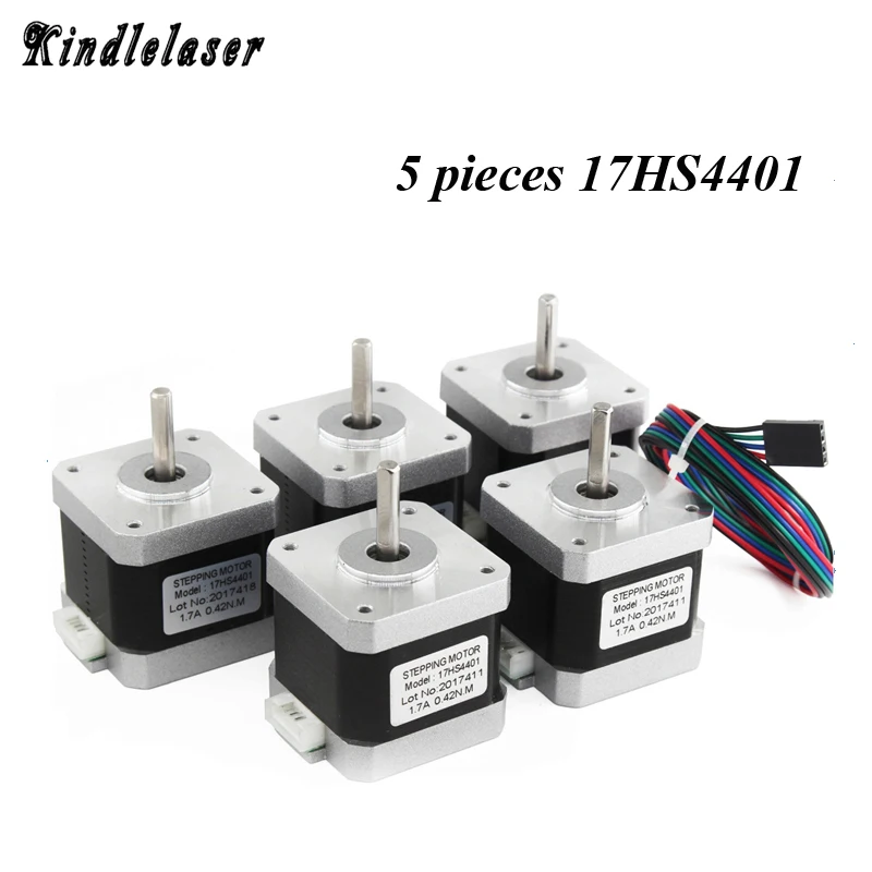 5 pcs 4-lead Nema17 Laser Stepper Motor 42 Nema 17HS4401 for 40mm 1.7A 3D printer motor and CNC XYZ
5 pcs 4-lead Nema17 Laser Stepper Motor 42 Nema 17HS4401 for 40mm 1.7A 3D printer motor and CNC XYZ