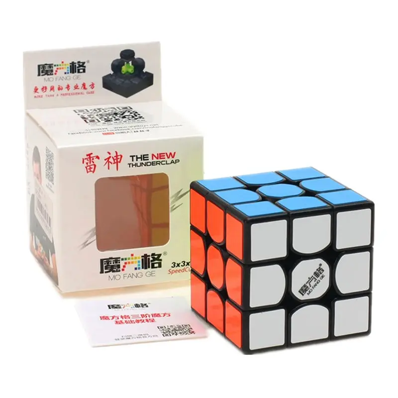 

QiYi New Thunderclap 3x3x3 Cube 3Layer Mofangge 56mm Thunderclap V2 Speed Cube Black Stickerless Magic Cube Children's toys