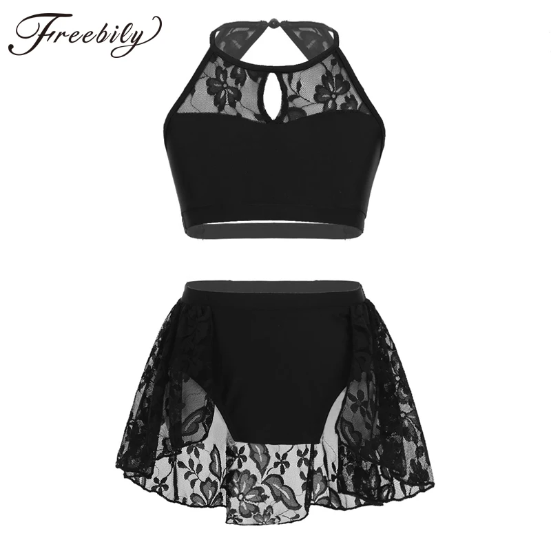 Fashion Kids Teens Halter Lace Splice Contemporary Lyrical Dance Costumes Gymnastics Top Shorts Set Girls Ballet Tutu Dance Wear
Fashion Kids Teens Halter Lace Splice Contemporary Lyrical Dance Costumes Gymnastics Top Shorts Set Girls Ballet Tutu Dance Wear