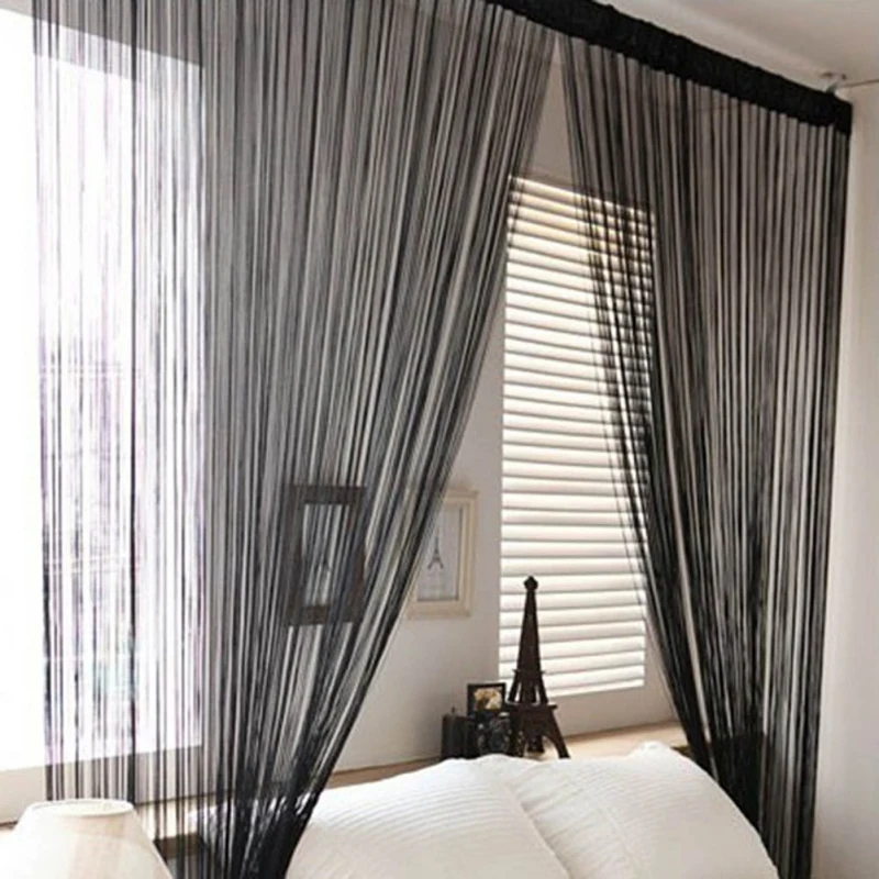 Image 13 Colors Door Windows Panel Curtainf for Living Room 2m x 1m Divider Yarn String Curtain Strip Tassel Drape Decor
