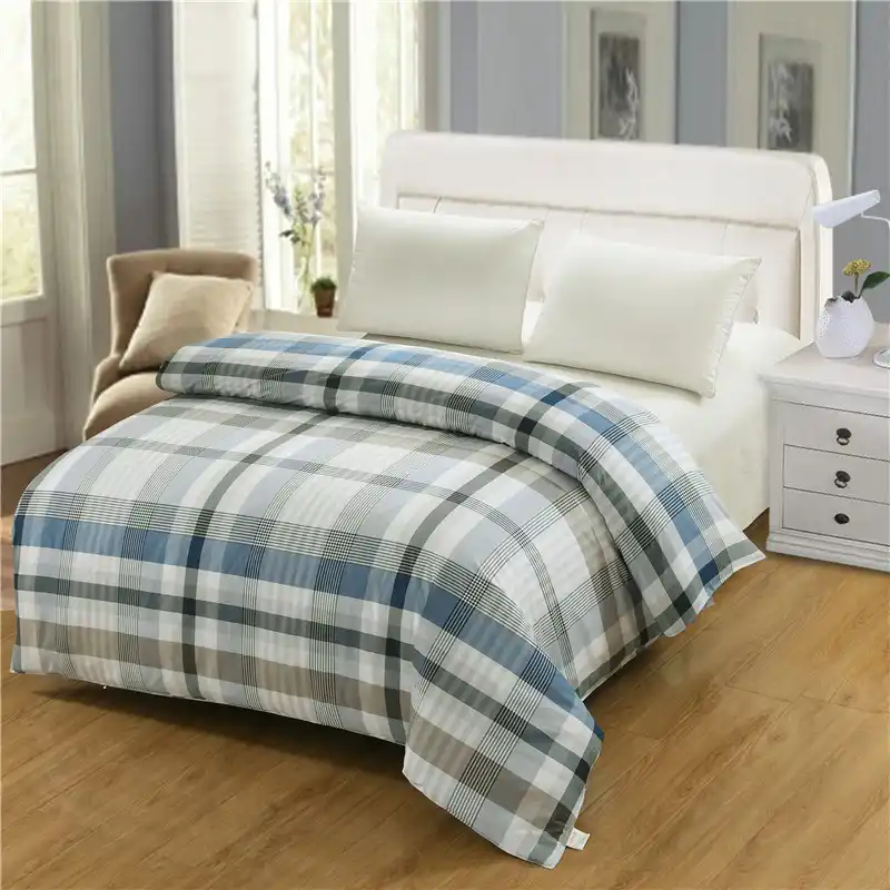 100 Cotton Duvet Cover Twin Full Queen King Size Blue Striped