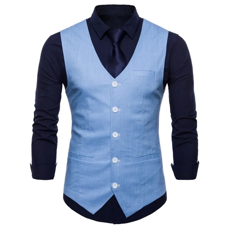 2019 Mens Slim Fit Single Breasted Suit Vest Brand New Formal Dress Business Wedding Vest Waistcoat Men Solid Color Gilet Homme
2019 Mens Slim Fit Single Breasted Suit Vest Brand New Formal Dress Business Wedding Vest Waistcoat Men Solid Color Gilet Homme