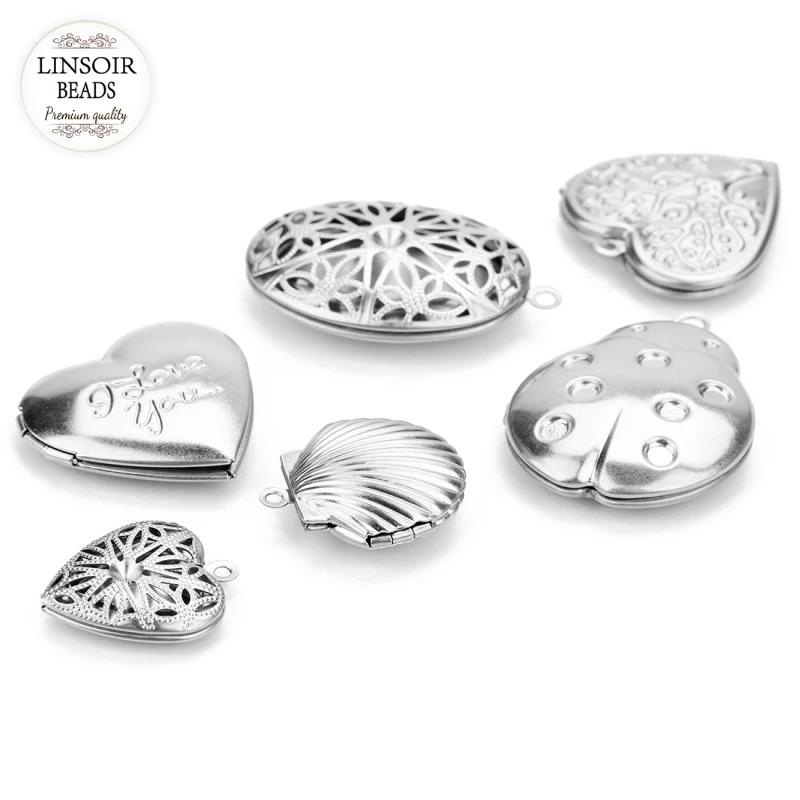LINSOIR 2pcs/lot Stainless Steel Heart Pendent Shaped Locket Photo Picture Pendant For Necklace Diy Jewelry Making Findings
LINSOIR 2pcs/lot Stainless Steel Heart Pendent Shaped Locket Photo Picture Pendant For Necklace Diy Jewelry Making Findings