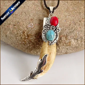 Punk Fashion Brave Men Jewelry SilverColor Natural Stone Inlaid Cream Tribal Design Wolf Tooth Charm Pendant Necklace LY918
Punk Fashion Brave Men Jewelry SilverColor Natural Stone Inlaid Cream Tribal Design Wolf Tooth Charm Pendant Necklace LY918