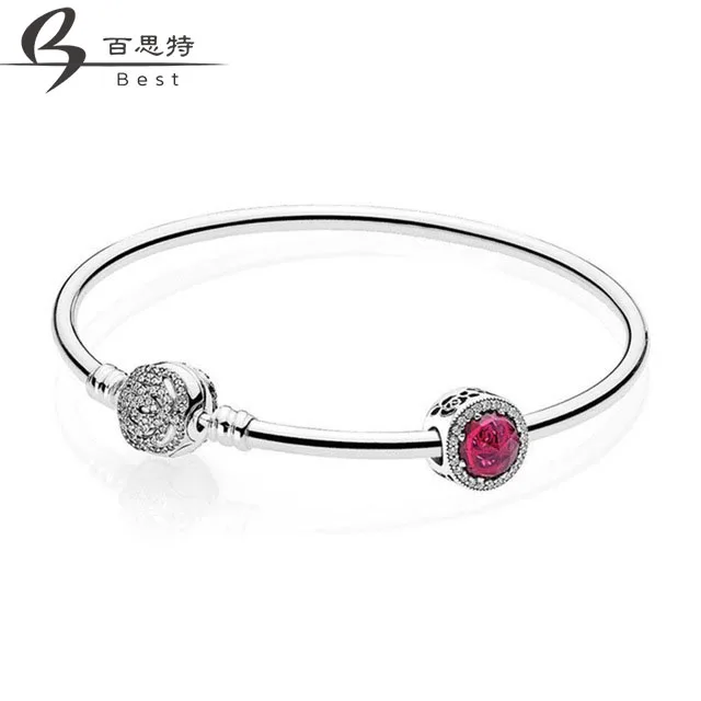 BEST 100% 925 Sterling silver Belle's Radiant Rose Bangle Set Clear CZ fit DIY charm Bracelets jewelry
BEST 100% 925 Sterling silver Belle's Radiant Rose Bangle Set Clear CZ fit DIY charm Bracelets jewelry