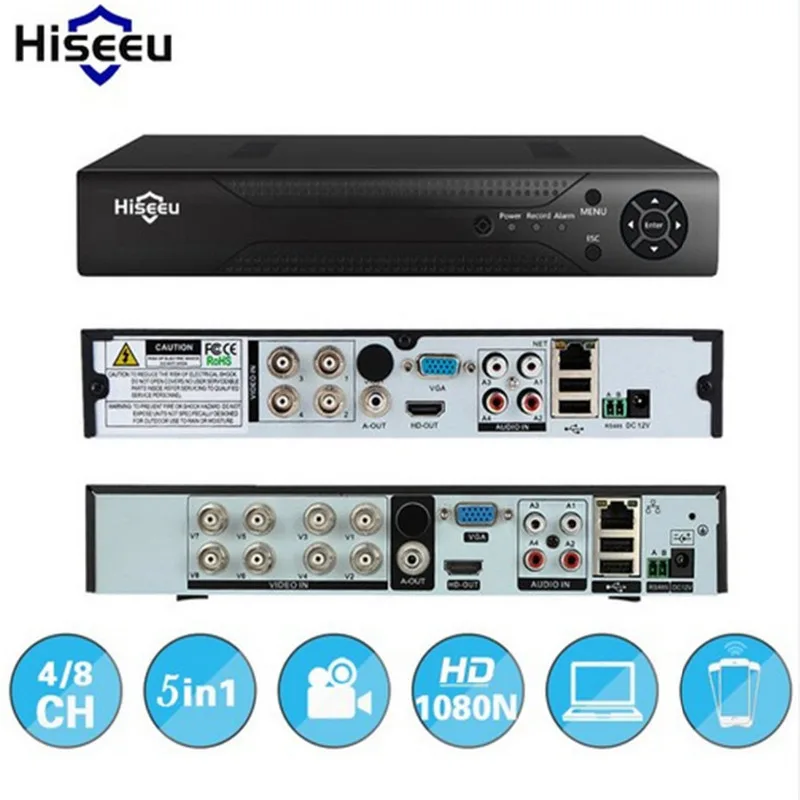 

Hiseeu CCTV Mini DVR 4CH 8CH 1080P Digital Video Recorder for AHD Camera IP Camera H.264 NVR Security Surveillance System P2P