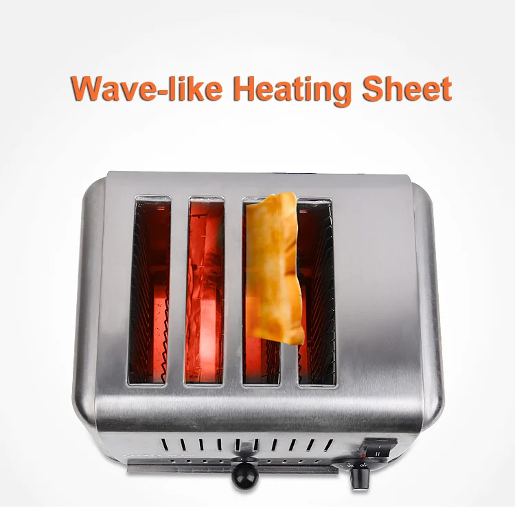 Фото 4 Slots Bread Toaster Household Breakfast Helper Assistant Full Stainles Steel Toast Oven ETS-4 | Бытовая техника
