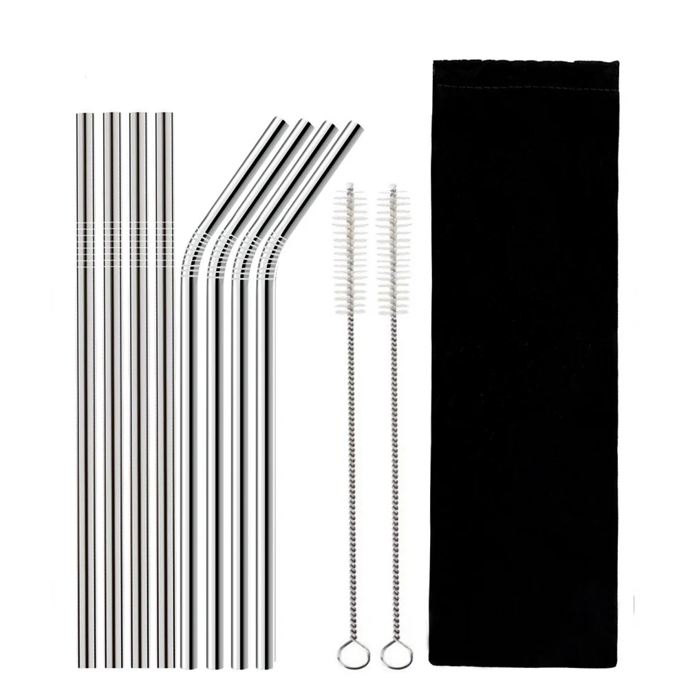 4Pcs Reusable Drinking Straw High Quality 304 Stainless Steel Metal Straw with Cleaner Brush For Mugs
4Pcs Reusable Drinking Straw High Quality 304 Stainless Steel Metal Straw with Cleaner Brush For Mugs