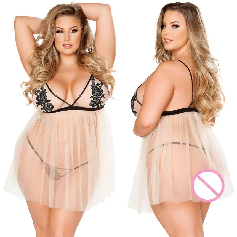 3XL 4XL 5XL Plus Size Women Sexy Lingerie Hot Lace Transparent Babydoll Erotic Embroidery Bra Sleepwear Sling Dress + T-thongs
3XL 4XL 5XL Plus Size Women Sexy Lingerie Hot Lace Transparent Babydoll Erotic Embroidery Bra Sleepwear Sling Dress + T-thongs