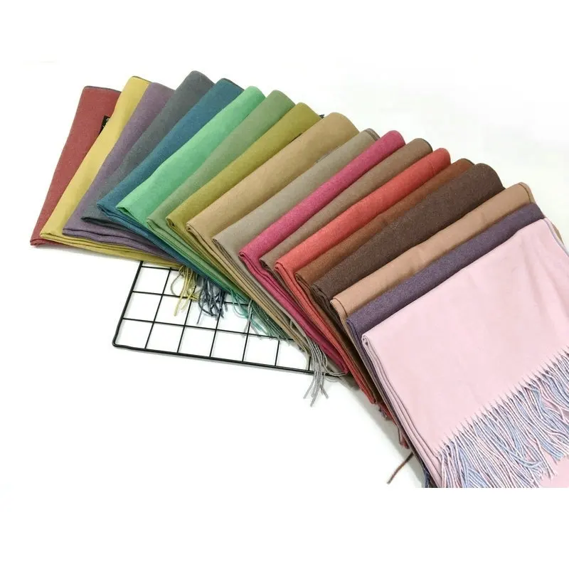 Women Cashmere Wool Solid Scarf Wraps Warm Blanket Scarves Stylish | Аксессуары для одежды