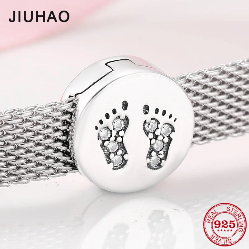 Fashion 925 Sterling Silver Lovely Baby's footprints Clear CZ Charms Clip Beads Fit Reflection Charms Bracelet For Women Jewelry
Fashion 925 Sterling Silver Lovely Baby's footprints Clear CZ Charms Clip Beads Fit Reflection Charms Bracelet For Women Jewelry
