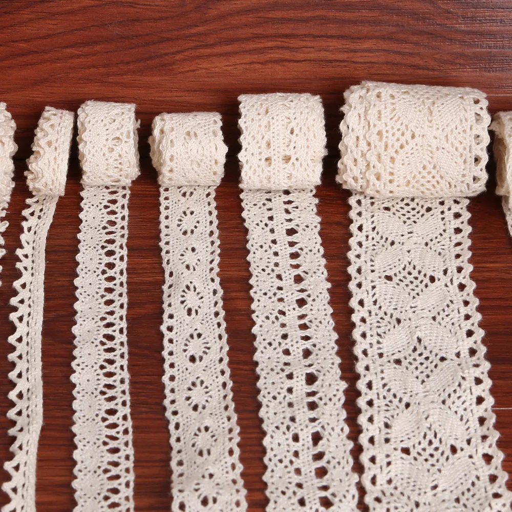 10 Yard 10mm-40mm Handmade Lace Trim Fabric Cotton Lace Ribbon For Sewing Wedding Dress Decoration
10 Yard 10mm-40mm Handmade Lace Trim Fabric Cotton Lace Ribbon For Sewing Wedding Dress Decoration