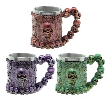 Personalized Double Wall Stainless Steel 3D Skull Mugs Coffee Tea Bottle Mug Skull Tankard Drinking Cups 350ml
Personalized Double Wall Stainless Steel 3D Skull Mugs Coffee Tea Bottle Mug Skull Tankard Drinking Cups 350ml