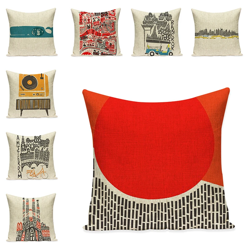 Vintage Traffic Printing Cushion Home Decor Cotton Linen Cushion Decorative Pillow For Sofa City Building Pillow Cases for Chair
Vintage Traffic Printing Cushion Home Decor Cotton Linen Cushion Decorative Pillow For Sofa City Building Pillow Cases for Chair