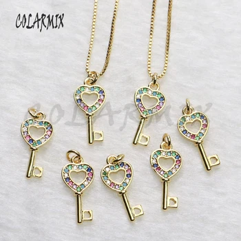 10 strand Small key pendants necklace key with heart accessories pendant Gift crystal tiny key pendant necklace for women 5463
10 strand Small key pendants necklace key with heart accessories pendant Gift crystal tiny key pendant necklace for women 5463