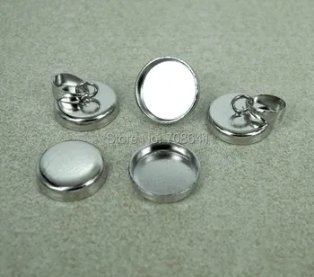 10mm 12mm Circle deep Wall Bottom Bezel + Bezel with Bail Pendant Caps DIY Glass Wish Vial Bottle Pendants Making Rhodium tone 
10mm 12mm Circle deep Wall Bottom Bezel + Bezel with Bail Pendant Caps DIY Glass Wish Vial Bottle Pendants Making Rhodium tone