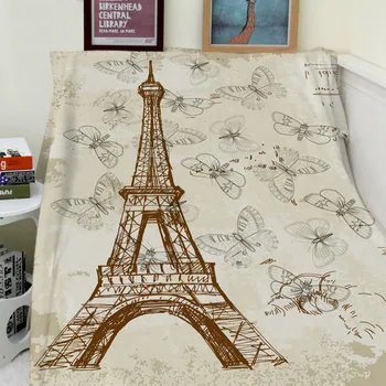 Blankets Warmth Soft Plush Retro Eiffel Tower Butterfly Sofa Bed Throw a Blanket Thick Thin Cobertor Plaid
Blankets Warmth Soft Plush Retro Eiffel Tower Butterfly Sofa Bed Throw a Blanket Thick Thin Cobertor Plaid