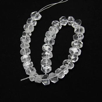 

Full strand Faceted Clear White Quartz Nugget Pendants Spacers,Natural Stones Raw Crystals Cut Loose Beads DIY Necklace Bracelet