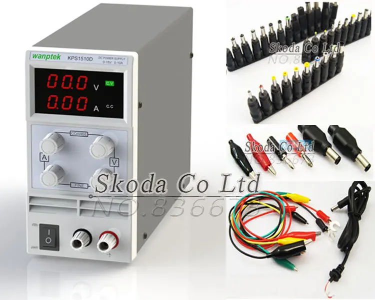 KPS1510D Digital Adjustable Switch DC power supply 15V 10A 110V/220V 0.1V 0.01A CE US/EU/AU Plug+48 pcs DC Jack Connector Plug
KPS1510D Digital Adjustable Switch DC power supply 15V 10A 110V/220V 0.1V 0.01A CE US/EU/AU Plug+48 pcs DC Jack Connector Plug
