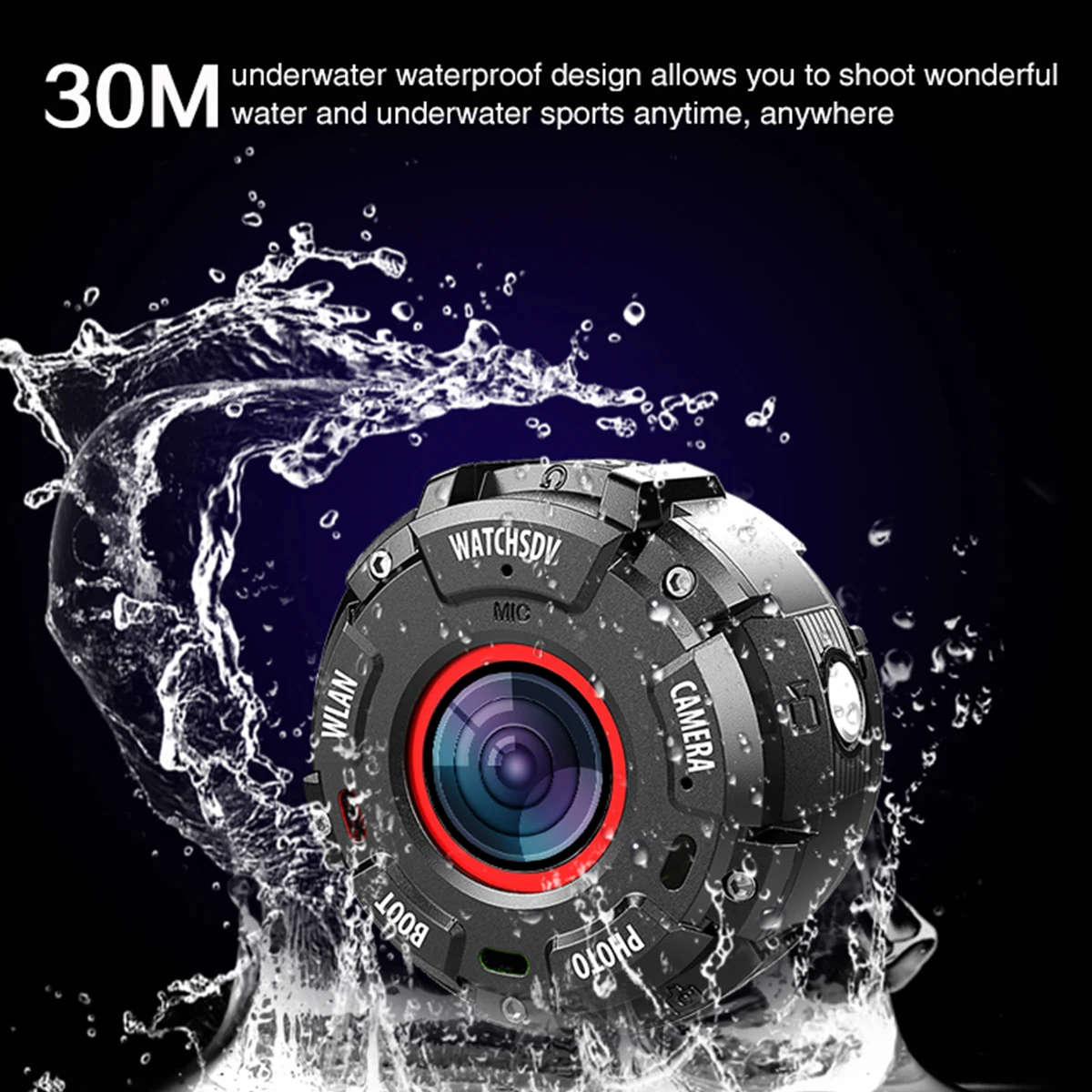 

ZGPAX Diving Sports Camera S222 Baby Monitor Smart Watch Wifi Surveillance Camera 900mAh IP68 Waterproof 1080p Wearable Camera