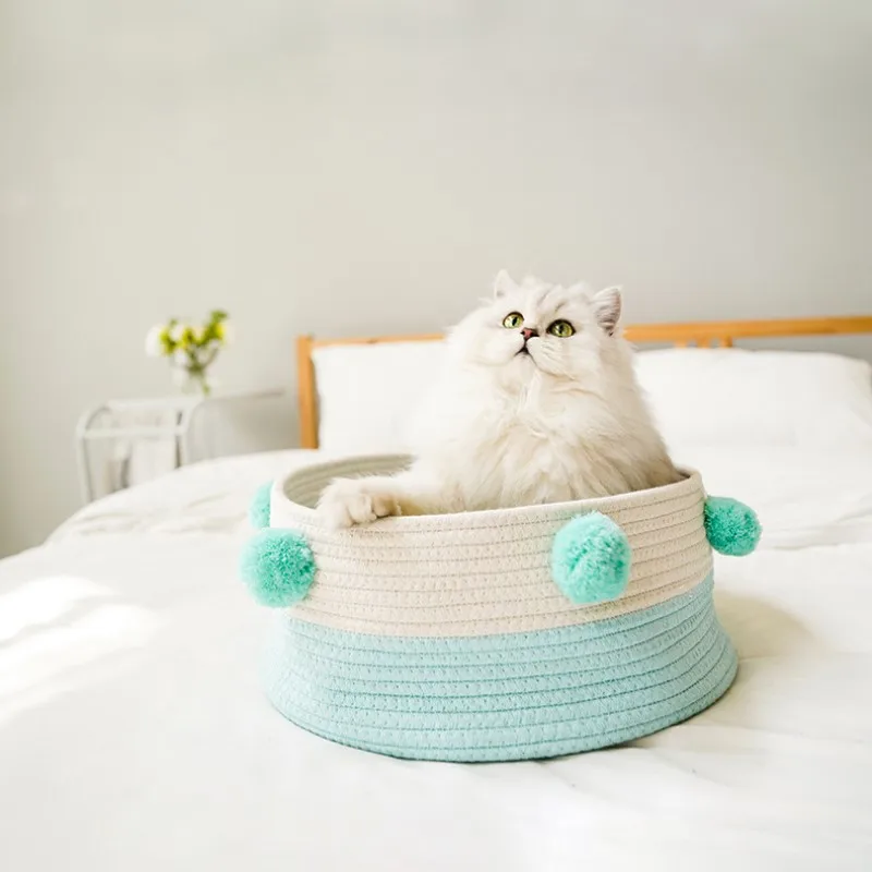 Cooling Cat bed Cotton Knitting Hair balll Pet Kennel Summer Breathable Soft Comfortable cat mat Cat Puppy Pet Bed
Cooling Cat bed Cotton Knitting Hair balll Pet Kennel Summer Breathable Soft Comfortable cat mat Cat Puppy Pet Bed