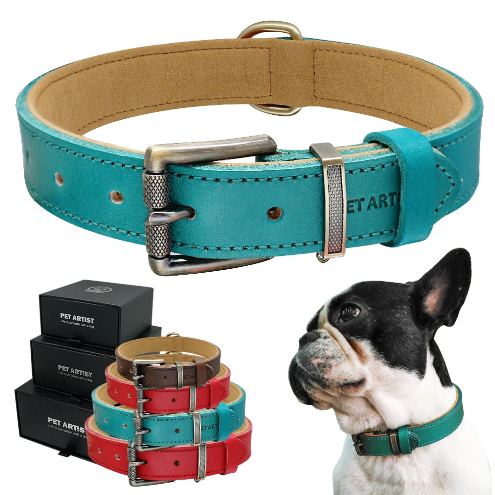 Leather Dog Collar Genuine Leather Pet Dog Collars Pitbull Small Big Collar Neck Buckle for Medium Dogs Coleira Para Cachorro
Leather Dog Collar Genuine Leather Pet Dog Collars Pitbull Small Big Collar Neck Buckle for Medium Dogs Coleira Para Cachorro