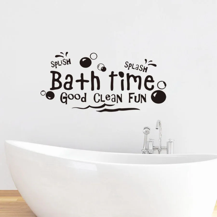 Виниловые наклейки на стену splash-bath-time-bubbles для Настенный декор ванной комнаты