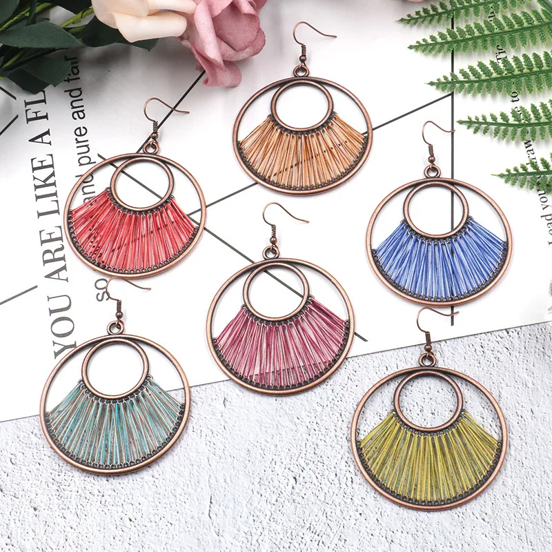 6Color Circle Bohemian Tassels Earrings For Women Vintage Fringed Dangle Earrings Ethnic Statement Brincos Jewelry Handmade
6Color Circle Bohemian Tassels Earrings For Women Vintage Fringed Dangle Earrings Ethnic Statement Brincos Jewelry Handmade