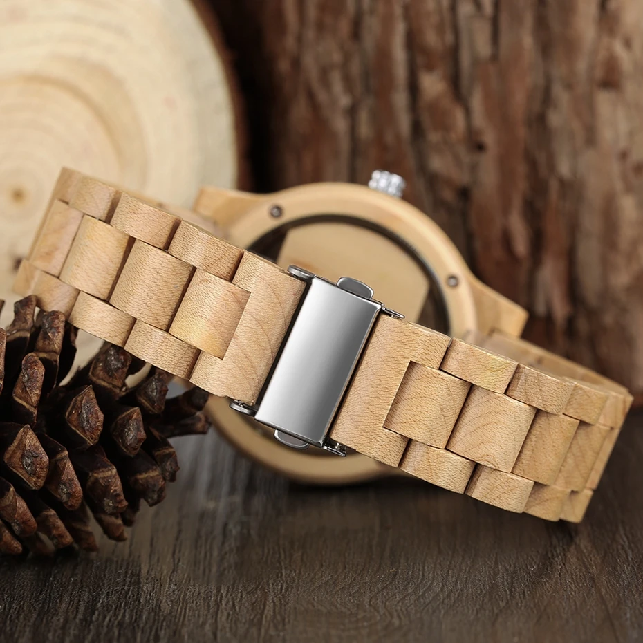 YISUYA Mens Women Natural Wood Watches Full Wooden Bamboo Wristwatch Fashion Hollow Dial Design Quartz Novel Handmade Clock Gift 2017 (19)