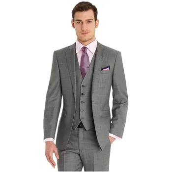 2020 Custom Slim Fit Side Slit Light Gray Two Buttons Notch Lapel Groom Tuxedos Men Suits Man Business Suit Jacket+Pant+vest
2020 Custom Slim Fit Side Slit Light Gray Two Buttons Notch Lapel Groom Tuxedos Men Suits Man Business Suit Jacket+Pant+vest