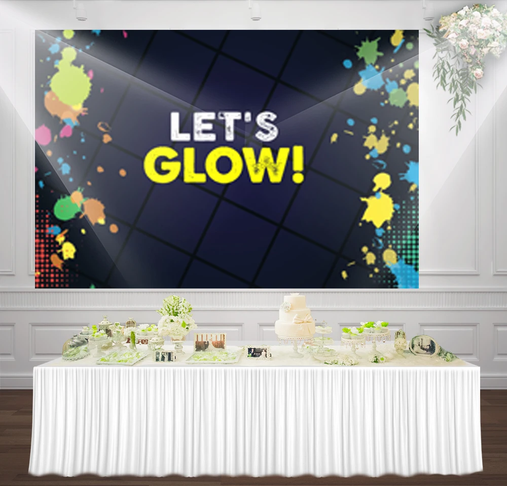 HUAYI let's glow граффити настенный светящийся на день рождения неоновый декор для
