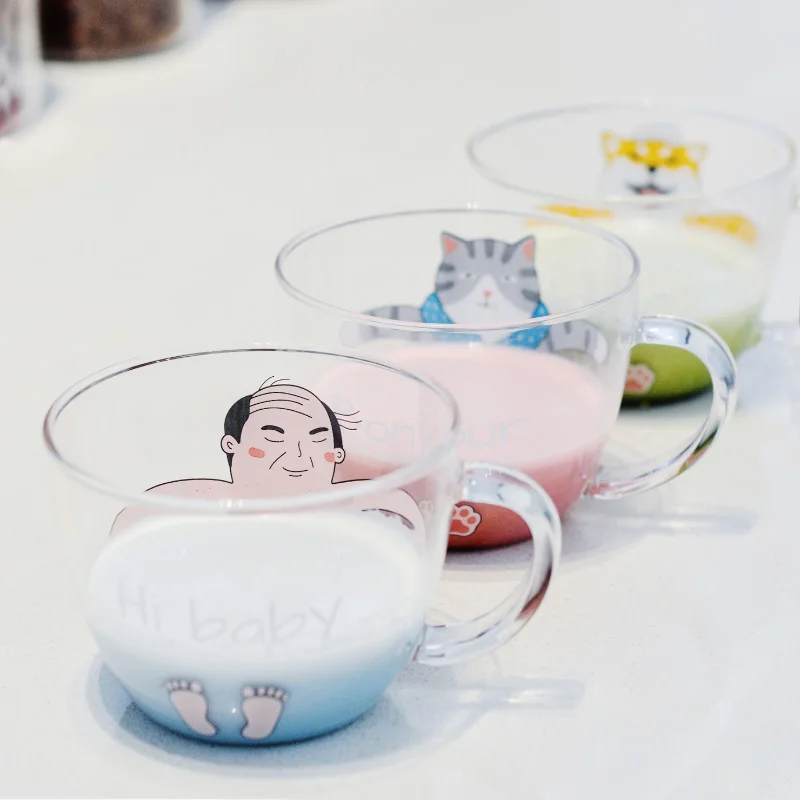 Fresh Handmade Heat proof Glass Mugs Animal or Uncle Pattern Glass Cups Morning Glass Mug for Coffee Milk Tea SH329-72
Fresh Handmade Heat proof Glass Mugs Animal or Uncle Pattern Glass Cups Morning Glass Mug for Coffee Milk Tea SH329-72