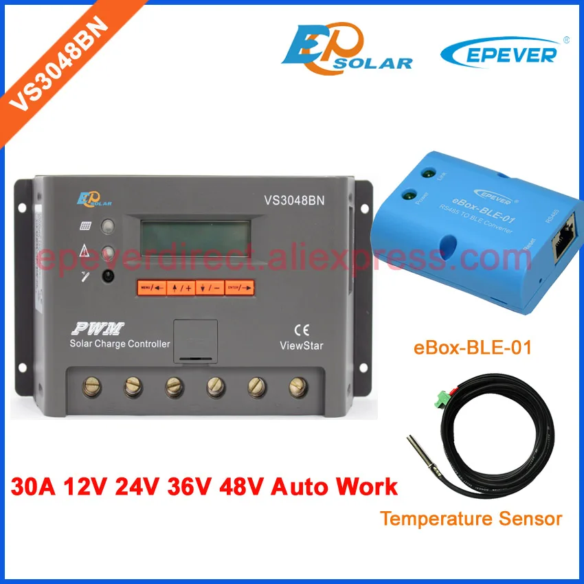Controller Charge solar panel charging 30A 30amp VS3048BN 48v 36v high voltage with bluetooth function and sensor cable
Controller Charge solar panel charging 30A 30amp VS3048BN 48v 36v high voltage with bluetooth function and sensor cable