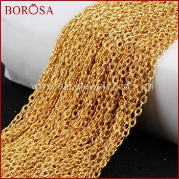 BOROSA 14'' Gold Color Finished Chains Finding Gold Color Chain Necklace Golden Flat Cable Chain Losbter Clasp PJ008
BOROSA 14'' Gold Color Finished Chains Finding Gold Color Chain Necklace Golden Flat Cable Chain Losbter Clasp PJ008