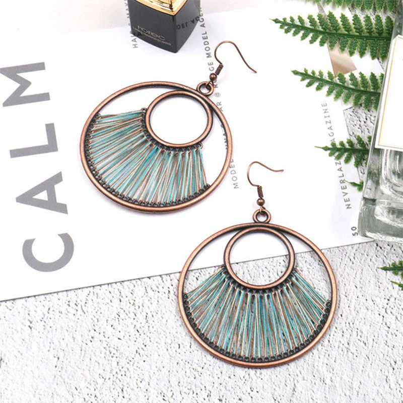 Statement big round earring jewelry female New fashion colorful cotton handmade earrings for women gift wedding 2019 accessories
Statement big round earring jewelry female New fashion colorful cotton handmade earrings for women gift wedding 2019 accessories