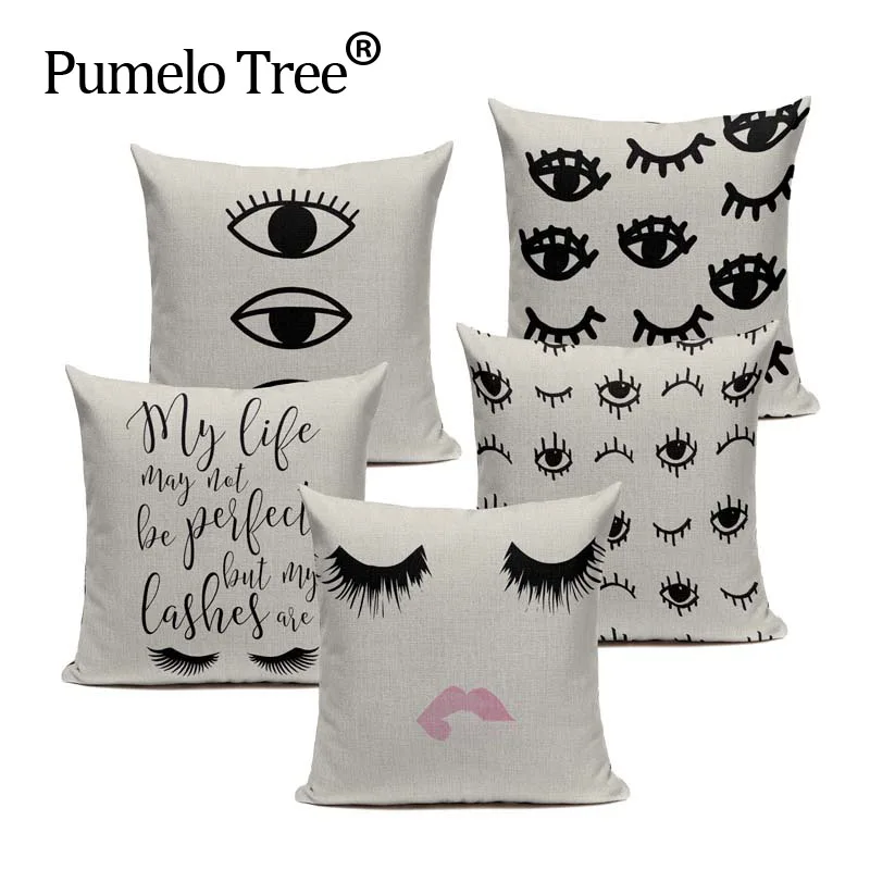 A Weant Cushion Covers 45cm x 45cm Creative Eyelash Soft Throw Pillow Case Square Sofa Love Pillow Covers Home Decor A Weant Cushion Covers 45cm x 45cm Creative Eyelash Soft Throw Pillow Case Square Sofa Love Pillow Covers Home Decor